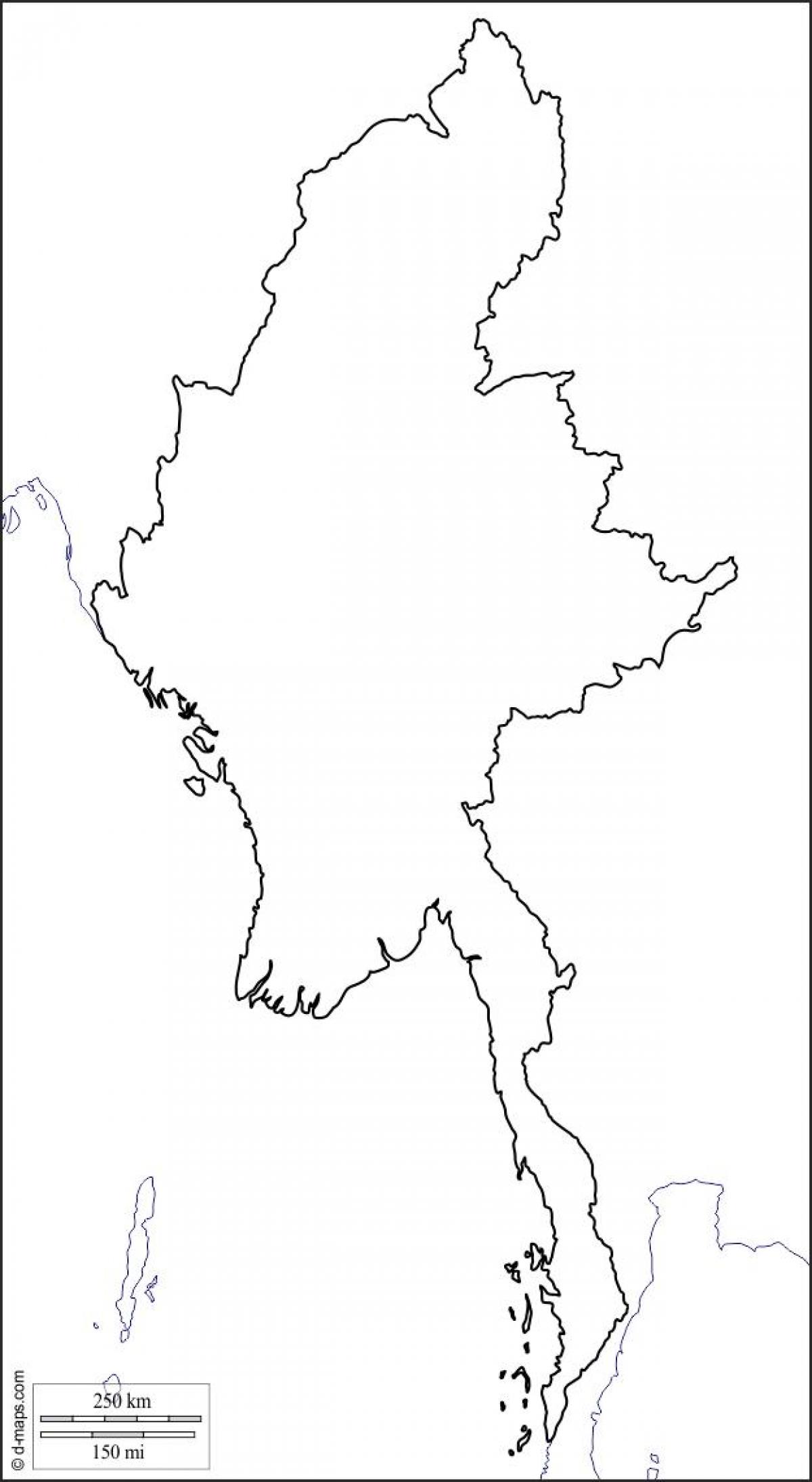 Mapa de Birmania drawin