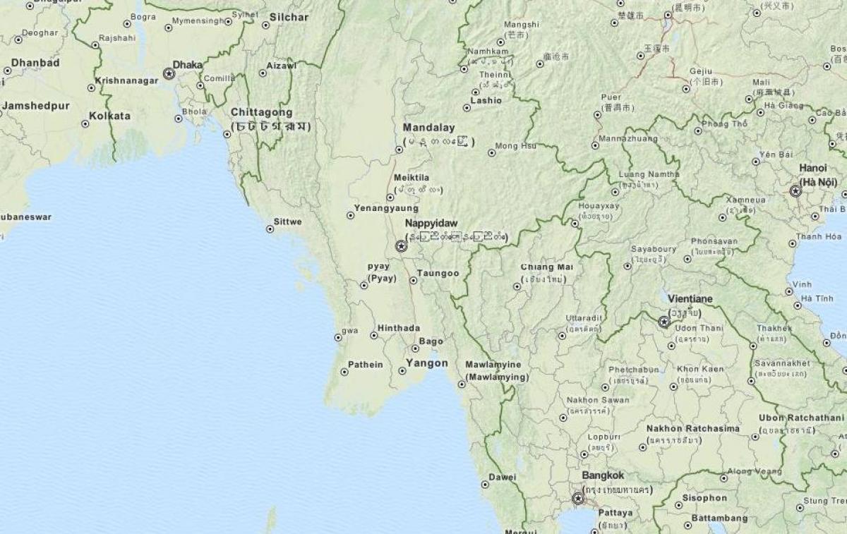 mapa gps para Birmania