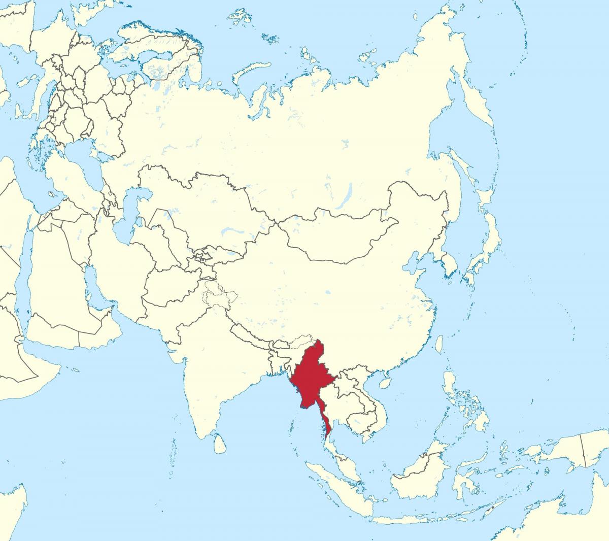 mapa do mundo Birmania Birmania