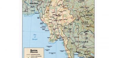 Mapa de Birmania con cidades