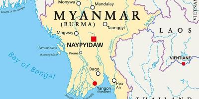 Birmania país mapa