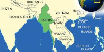 Birmania ou Birmania mapa