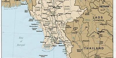 Yangon Birmania mapa